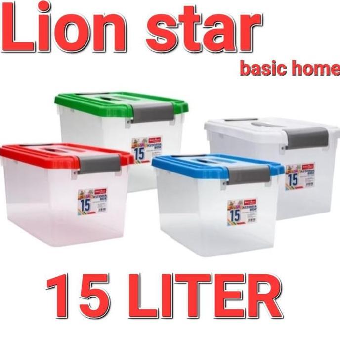 * CONTAINER BOX LION STAR BASIC HOME 15 LTR/BOX PLASTIK LION STAR BASIC HOME/KOTAK BOX LION STAR AST