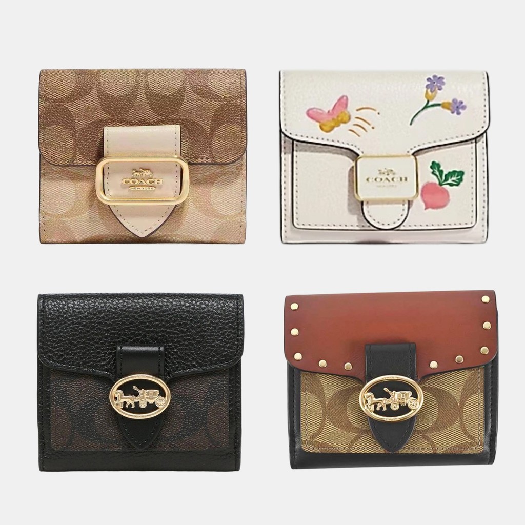 Coach Small Morgan Wallet In Blocked Signature Canvas/Coach Pepper Wallet In Signature Canvas/Coach 