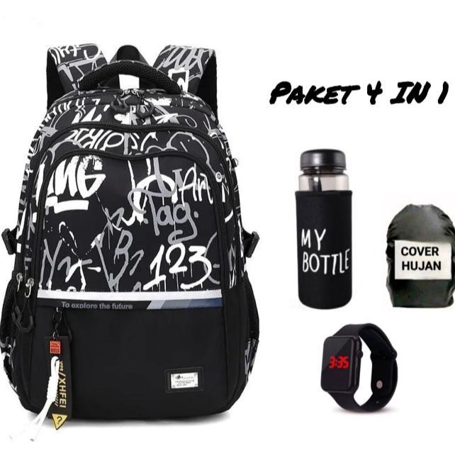 ORIGINAL TAS SEKOLAH PRIA WANITA SD DAN SMP - TAS RANSEL LAKI LAKI MOTIF KEREN KARAKTER MONKEY D LUF