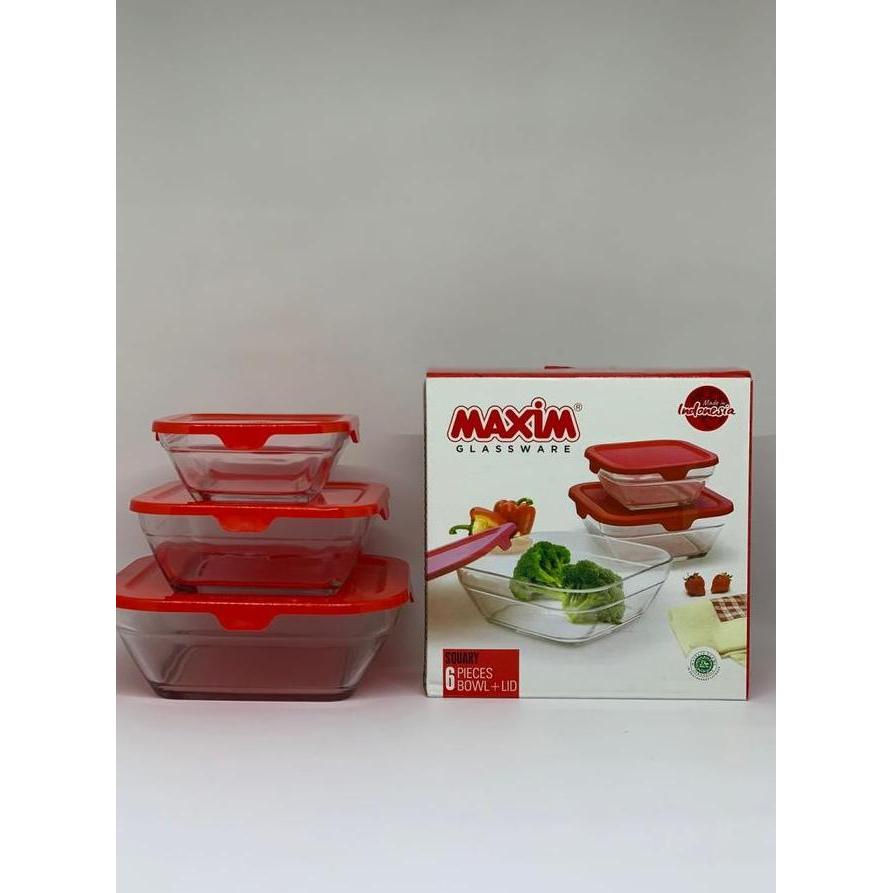 Mangkok Kaca Mangkok Kaca Plus Tutup Mangkok Mangkok Set Isi 3 Pcs