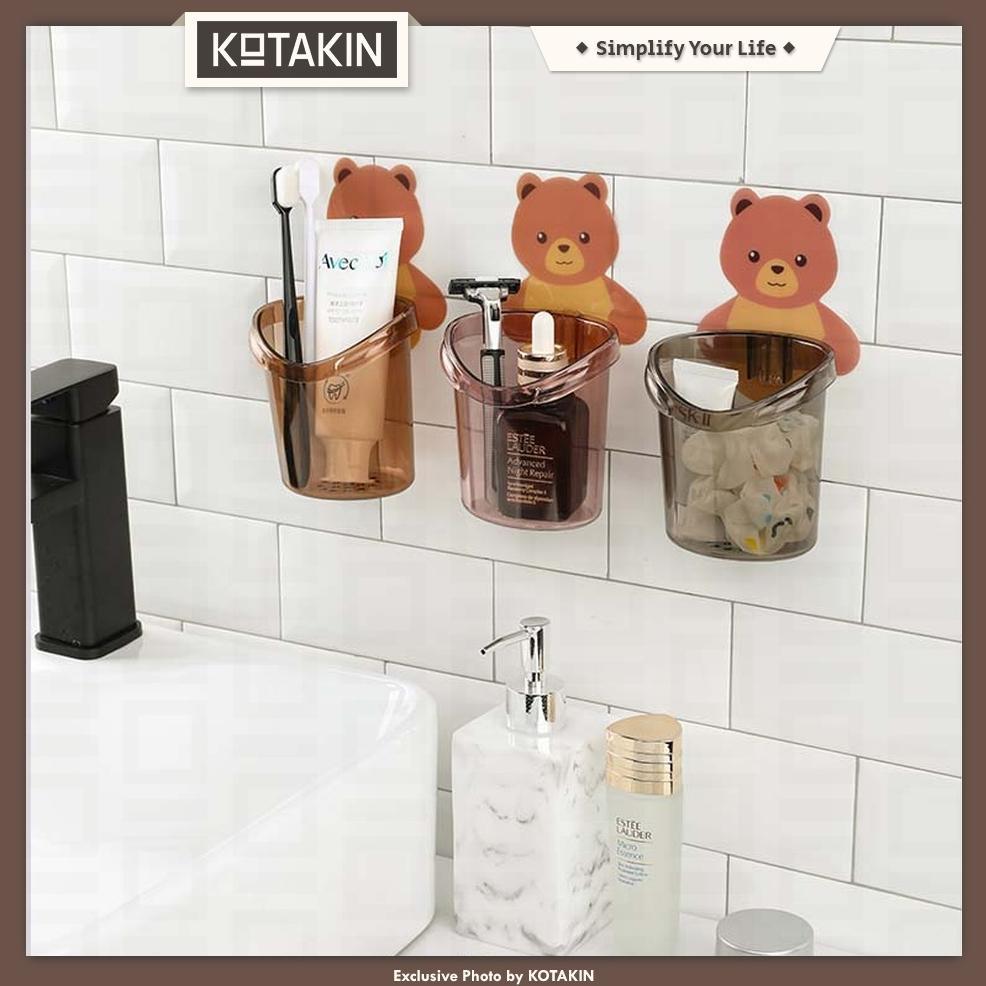HOT DEALS KOTAKIN Tempat Sikat Gigi Tempel Dinding Kamar Mandi Holder Bear Rak Odol Brush Sabun Anak