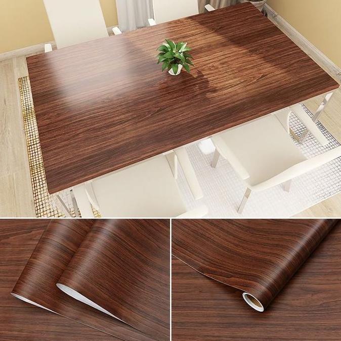 [COD 10M] Wallpaper Dinding Motif Serat Kayu Sticker Kayu Wallpaper Meja Lemari Kayu 10 Meter