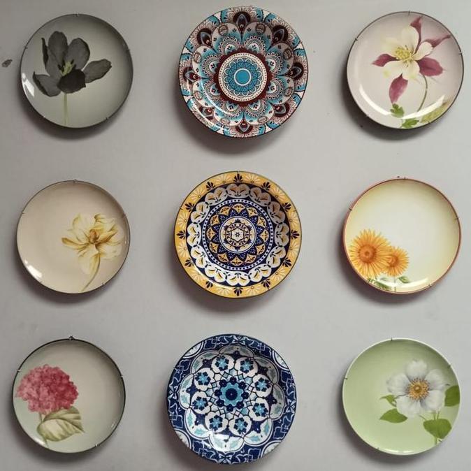 Piring Keramik Hiasan Dinding + Kawat Gantungan