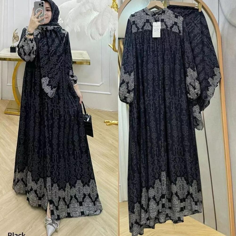 Garansi Gamis Rayon Diamond Motif - Gamis Rayon Diamond Premium Set Hijab - Gamis Stelan Hijab - Gam