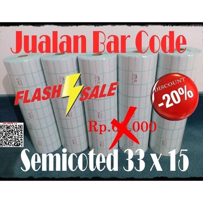 LABEL 33 X 15 (3 LINE) KERTAS STICKER LABEL SEMICOATED 33x15