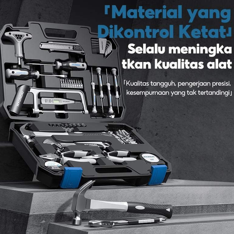 FREE ONGKIR HYUNDAI TOOL BOX SET LENGKAP TOOLKIT SET ALAT TUKANG PERKAKAS FULL SET ALAT TUKANG KAYU 