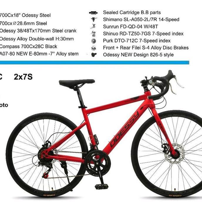 Sepeda Roadbike Balap Odessy MT 1011S (stell, 14speed,  rem cakram) Outdoor