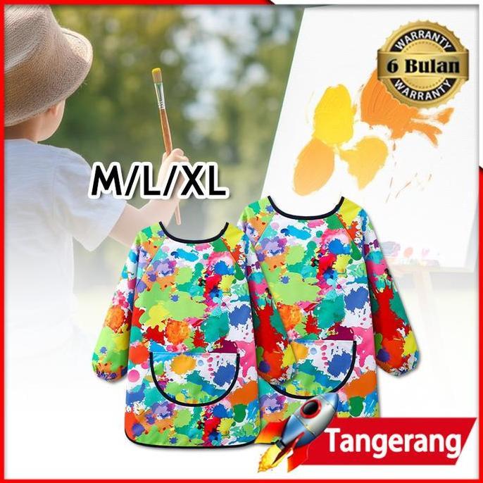 POZLAV Celemek Apron Anak Untuk Melukis Berkebun /Celemek Makan Anak-Anak / Apron Melukis Anak