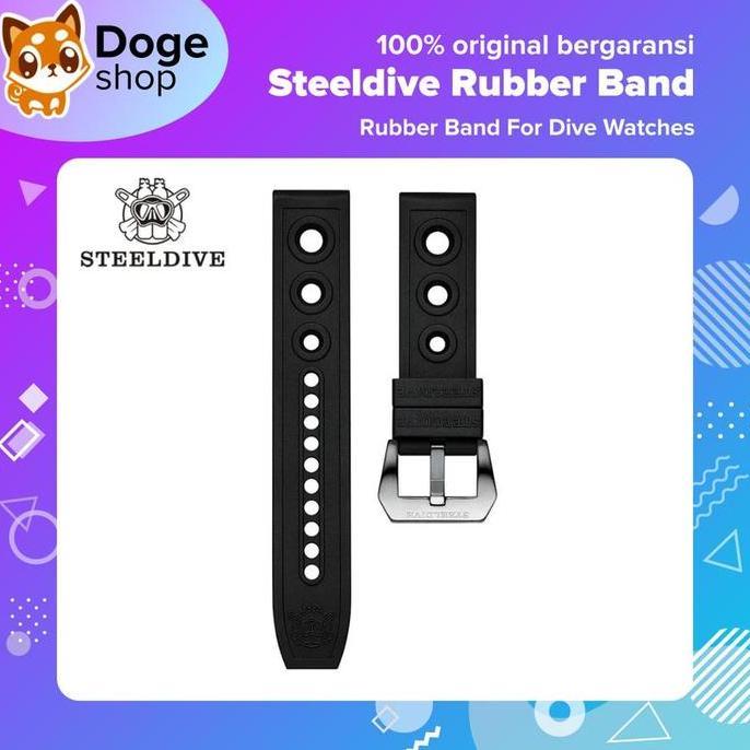 Steeldive Rubber Band Watch Strap Karet Jam Tangan Diver 20mm 22mm murah
