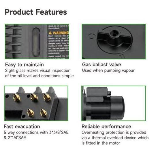 Ready WIPCOOL vacuum pump ac 2F10 pompa vakum AC industrial jumbo 2 stage double stage 1.5 pk mobil 