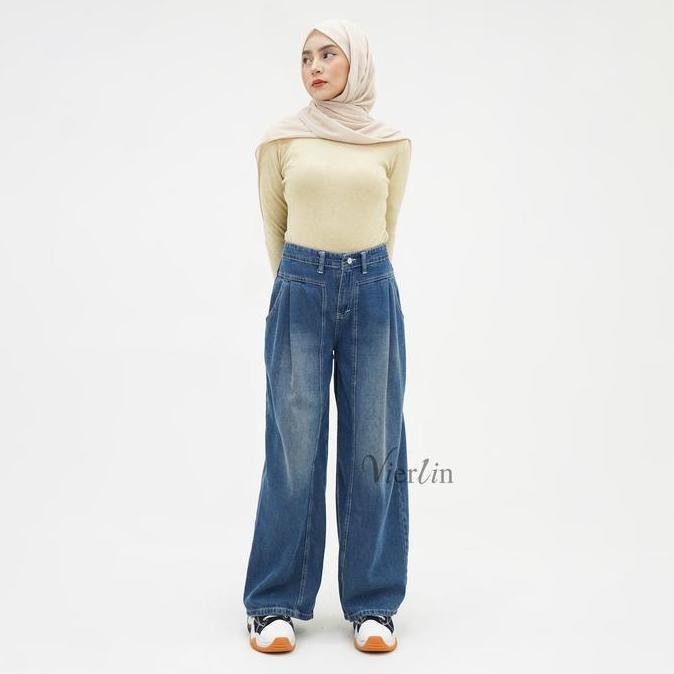 DE58 - Jeans 7177 - Celana highwaist baggy jeans wanita