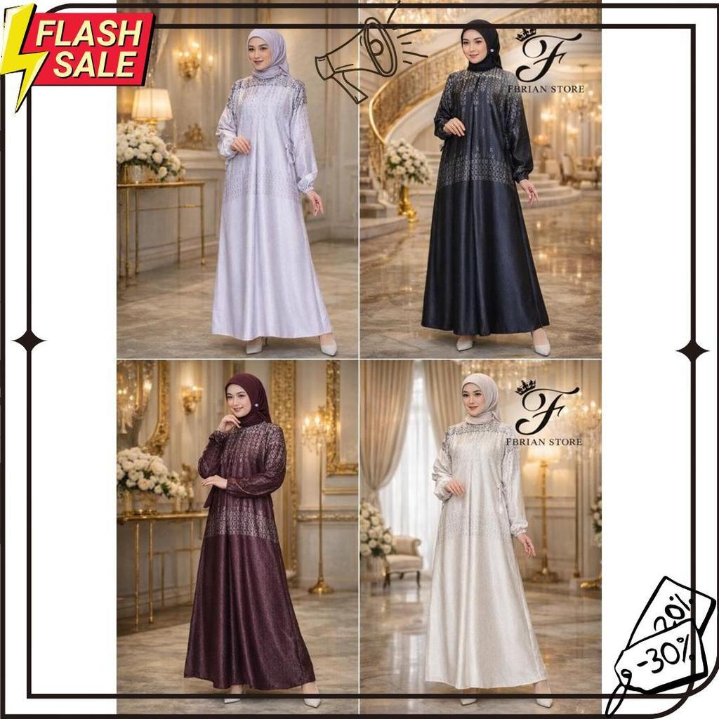 Gamis Silk Premium Motif Elegan | Gamis Wanita Muslimah Jumbo Ld 130 Meledak
