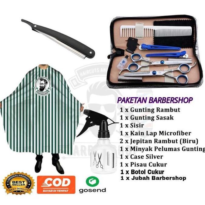 Paket Alat Cukur Rambut Gunting Rambut Gunting Sasak Set Potong Rambut Lengkap Salon Barbershop Prof