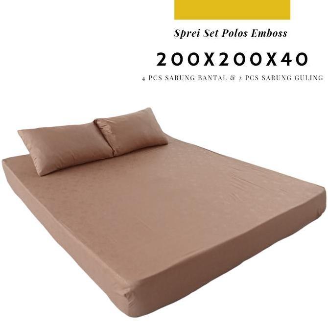 Sprei polos Embos Ukuran 200x20040 Bantal 4 & guling 2