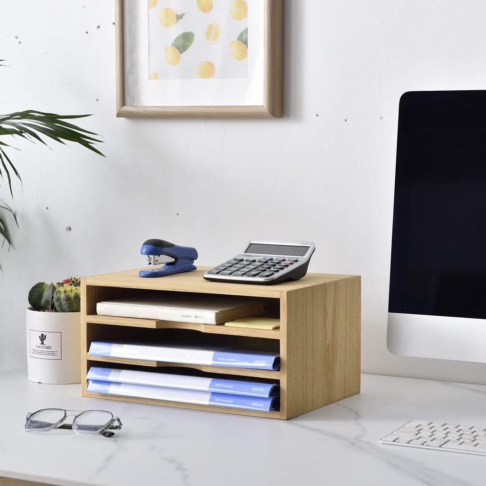 [YUHUUU] Nanhayu Dokumen - Rak File 3 Susun Kayu Rak Kertas Dokumen F4 A4