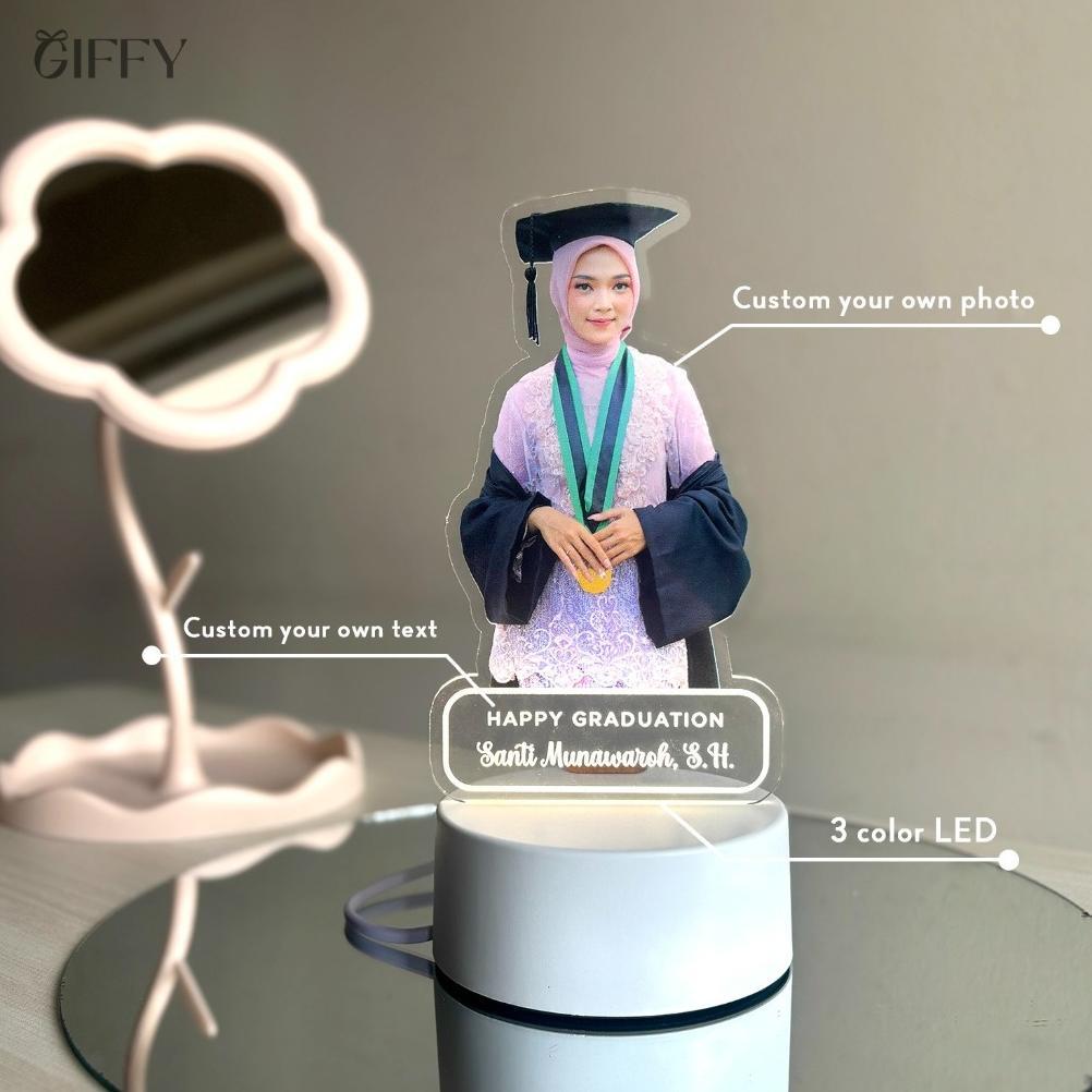 Peace Lamp - Hadiah Wisuda Lampu Akrilik Graduation Custom Gift Acrylic Hampers Sahabat Kado Custom 