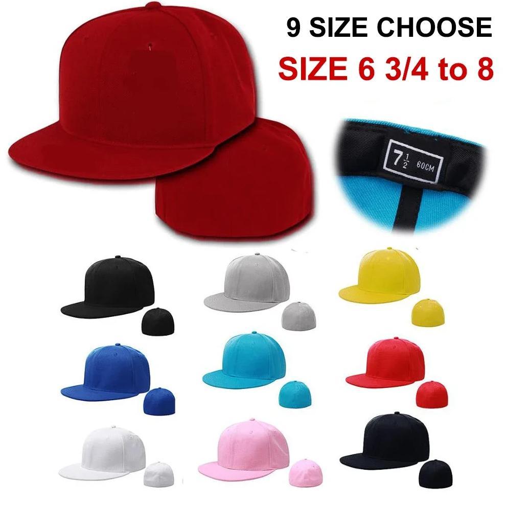 Full Closed Fitted Cap Hat New York Size Plus Large Trucker Men Bill Hip Hop Plain Baseball Snapback