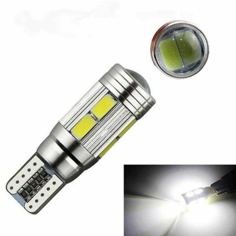 CUCI GUDANG lampu Led T10 projie 10 mata  lensa senja kota sein 12v mobil motor