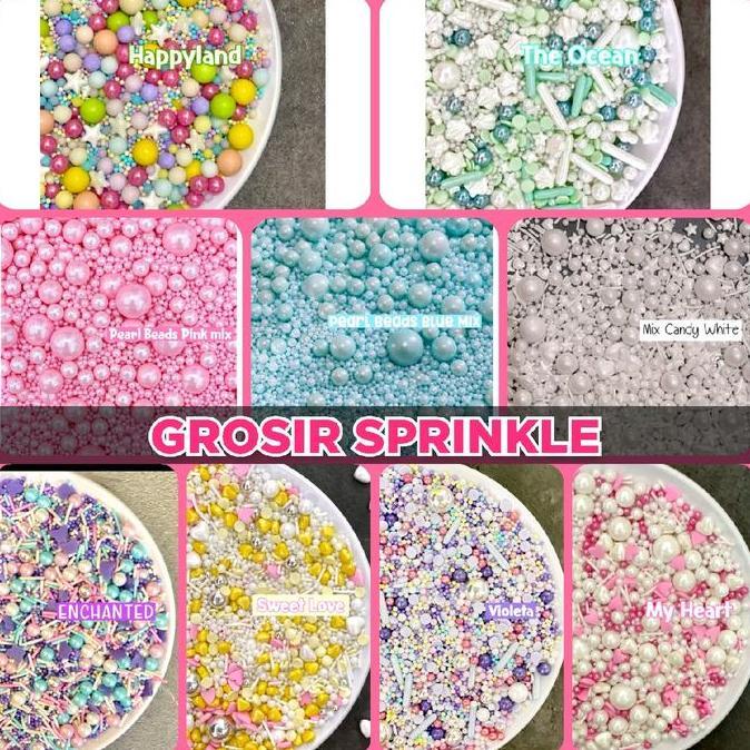 Grosir Edible sprinkle manik-manik hiasan kue isi 12pcs