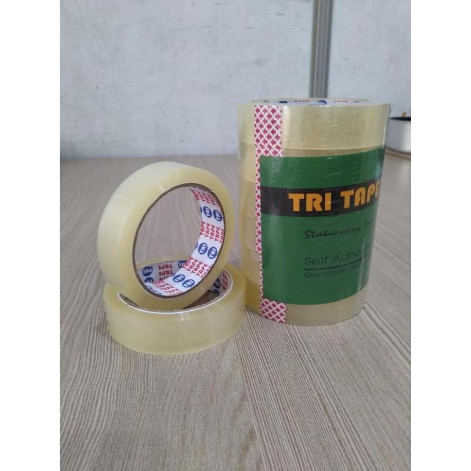Ready stock LAKBAN TRI TAPE F/G CLEAR 24MM X 72Y X 41UM