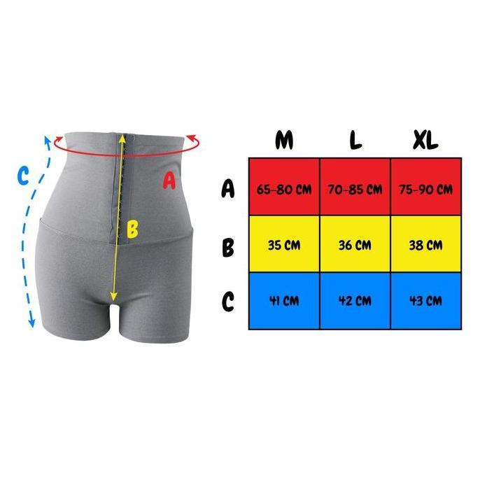 Scelta - Korset Legging Celana Pendek Olahraga Pelangsing Pengencang Pengecil Lemak Perut Kancing Ka