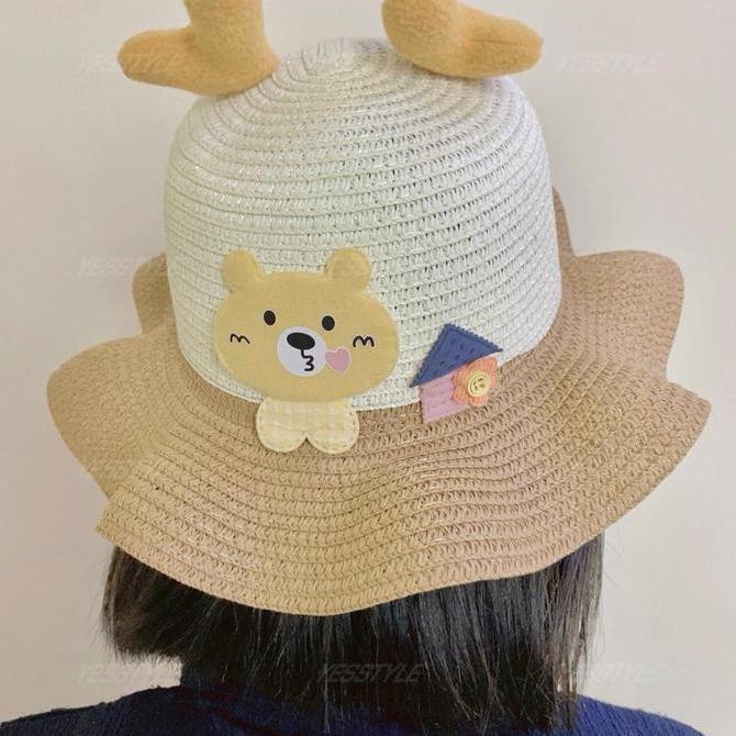 Topi Anak Karakter Telinga Hewan Lucu Topi Jerami Anak Perempuan Lucu murah