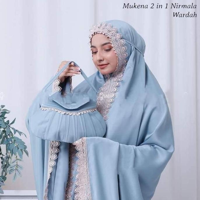 mukena 2in1 renda nirmala Atasan Bawahan Satin Muslim Panjang Silk