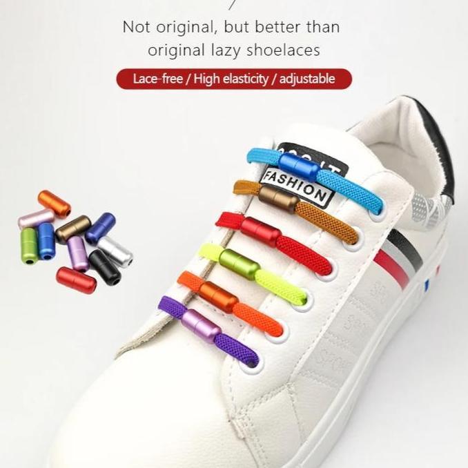 Tali sepatu elastis gepeng pipih buckle capsule