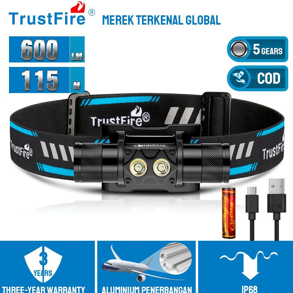 TrustFire H5R Senter Kepala LED Waterproof Headlight Torch High Lumen Fishing Light Besar Flood Ligh