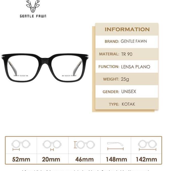 New  Frame Kacamata Pria Wanita Keren Bisa Minus Fashion Kotak TR90 7070