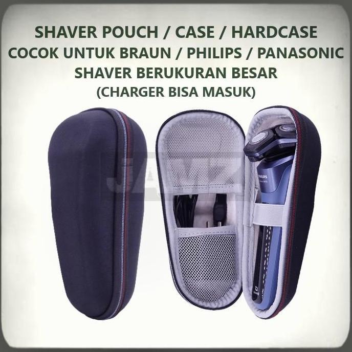 Shaver Pouch Hardcase for BRAUN / PHILIPS / PANASONIC Shaver Case Tempat Penyimpanan Alat Cukur Trav