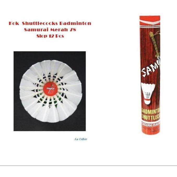 Kok bulutangkis Samurai merah - shuttlecock badminton