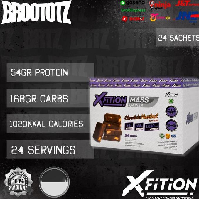 XFITION Mass Gainer 24 Sachets 2 Lbs Mass Gainer BPOM Halal Weight Gain Susu Penambah Berat Badan Su