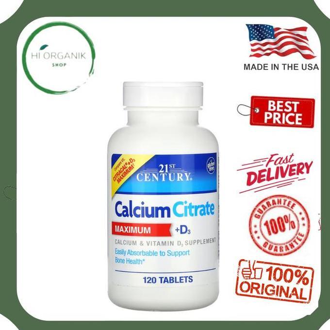21st Century Calcium Citrate Maximum + D3 120 Tablets