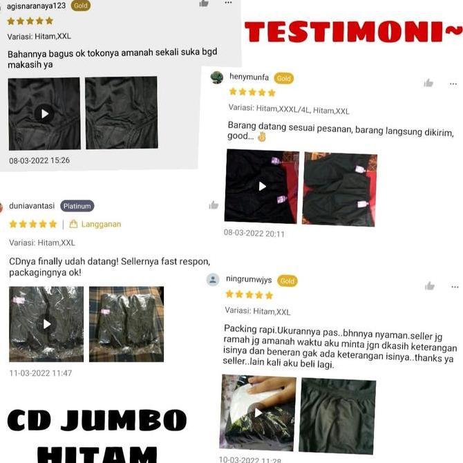 Celana Dalam Wanita JUMBO HITAM Big Size Polos Katun CD Jumbo CD Ibu Hamil XXXL XXL CD Wanita 12 PCS