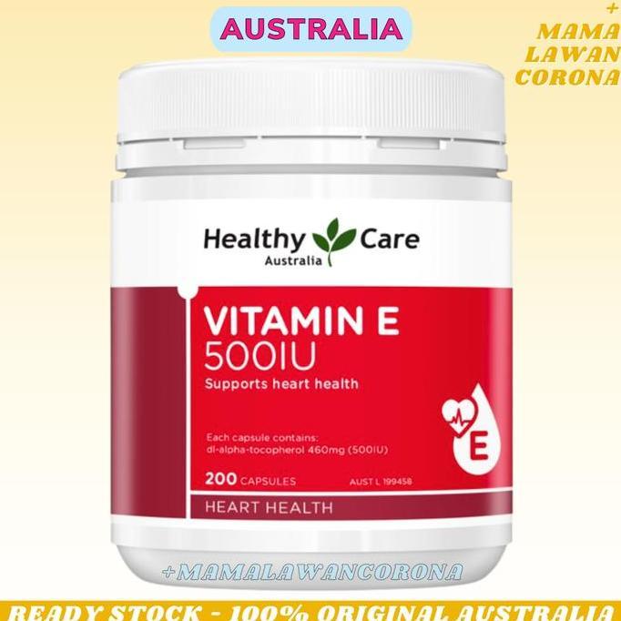 Healthy Care Vitamin E 500IU 200 Kapsul 500 IU Capsules Vit E Caps