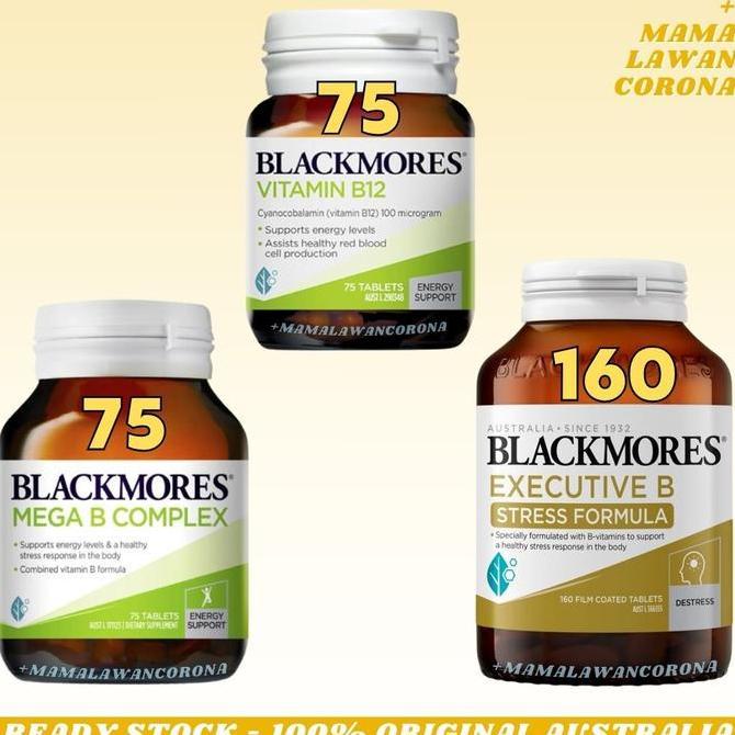 Blackmores Vitamin B12 B 12 / Mega B Complex 75 Tablets / Executive B Stress Formula 160 Tablet / Be