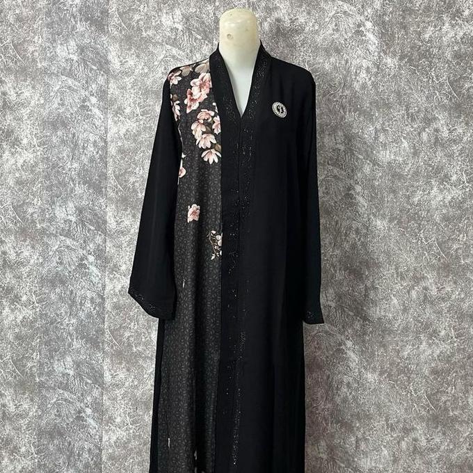 Promo, Abaya Hitam Motif Premium Dewasa Remaja Best Seller ~ Syafa By Nabilah