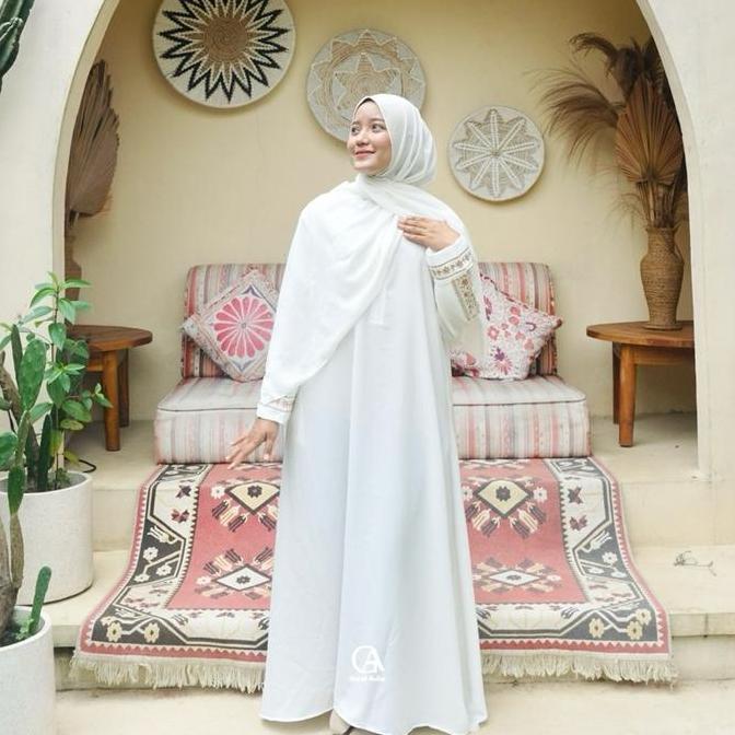 Promo Terbaru, Abaya Medina By Gerai Aulia Gamis Muslim Arabian Bordir Premium Dress Lebaran Mewah S