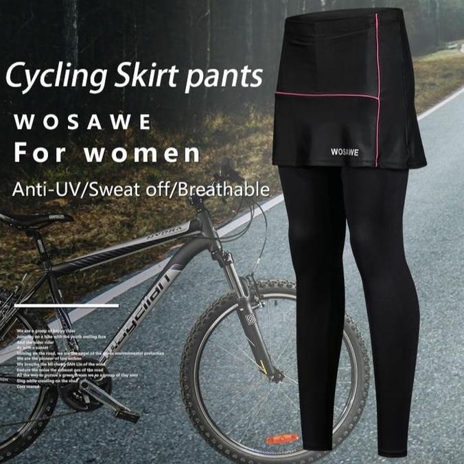 WOSAWE Women Celana Panjang Rok Sepeda wanita padding Muslim Muslimah