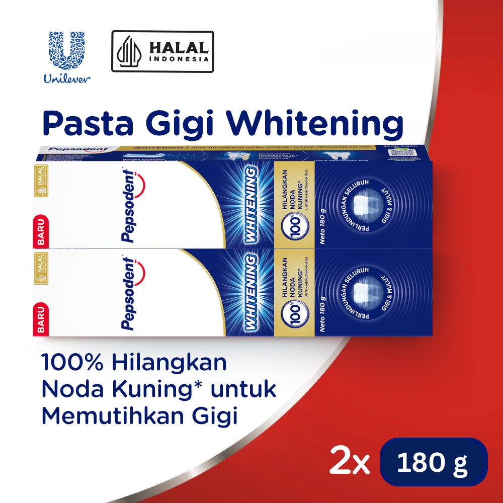 Pepsodent Toothpaste Pasta Gigi Complete 8 Plus Whitening 180 g x2
