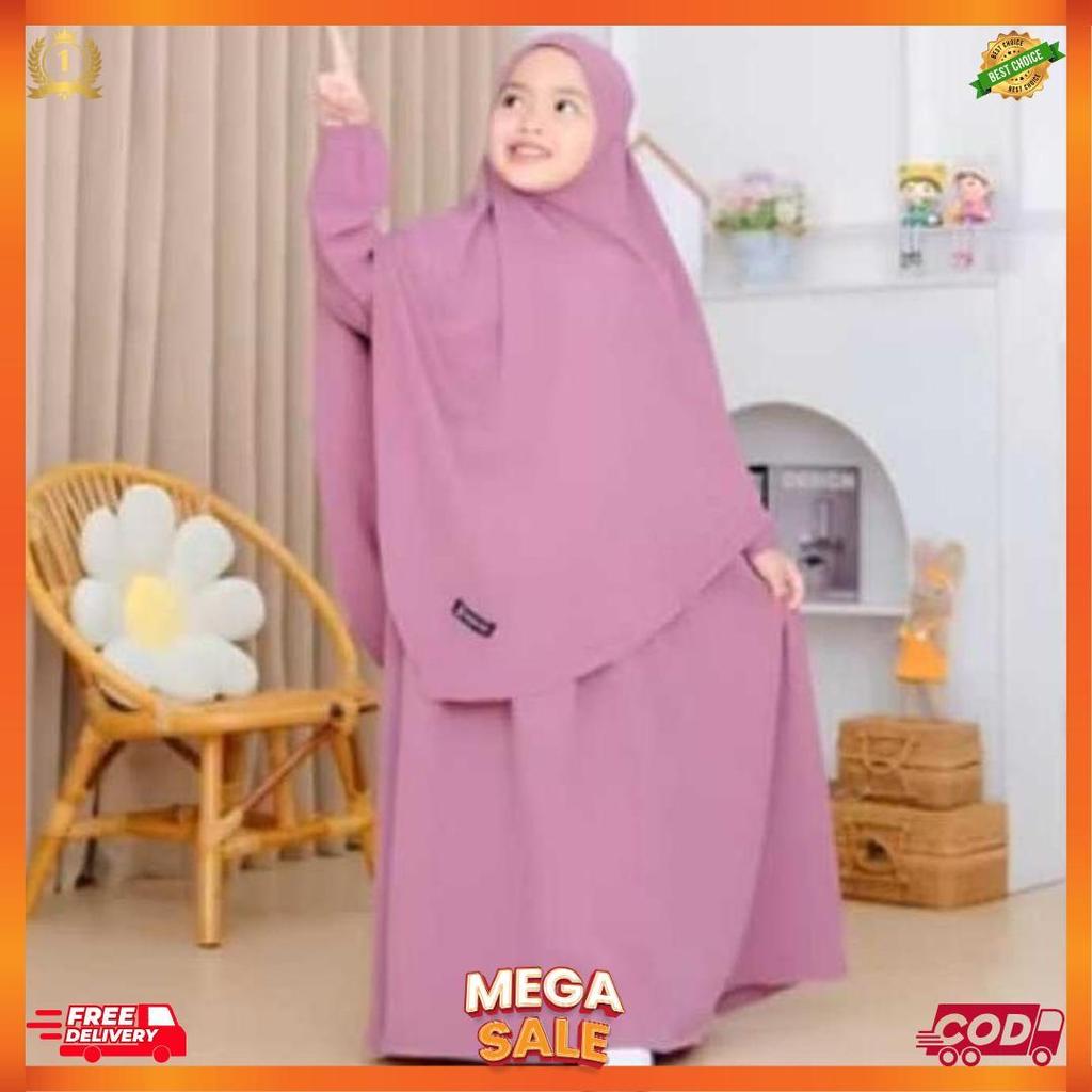 Cod Gamis Anak Syar'I Lebaran Usia 2- 12 Tahun Fatimah Free Cadar, Gamis Anak Terbaru [L4]