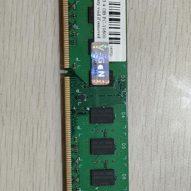 MEMORY RAM DDR3 PC10600 VGEN 4 GB - BEKAS (3 Pcs)