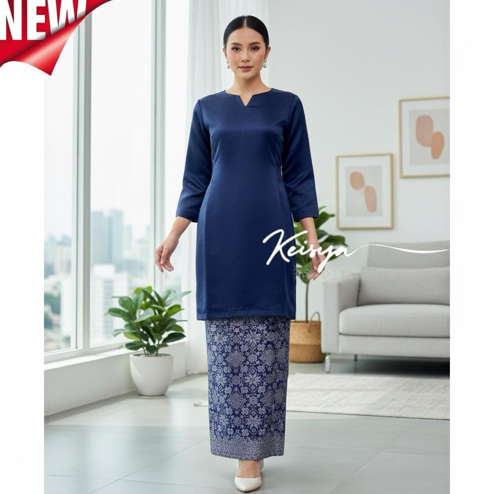 Set Baju Kurung Melayu Wanita/Stelan Baju Melayu/Baju Polos Malay