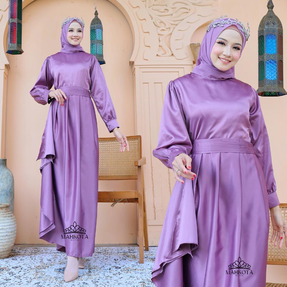 OOTD KONDANGAN SATIN SILK | WEDDING DRESS YEZZI BAJU KONDANGAN MODEL KOREAN STYLE GAMIS KONDANGAN LE