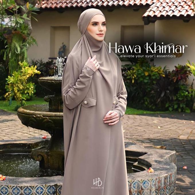 Hijaberlin - Hawa Overhead Khimar Dress Terusan Berlengan - Gamis Syari Umroh Haji Premium
