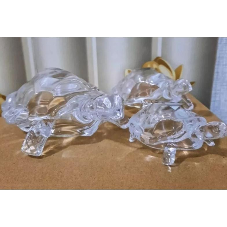 Pajangan kura kura kaca Capodimonte 1Set  Terdiri dari/ S=2pcs L=1pcs/ set 3 pcs ukuran L