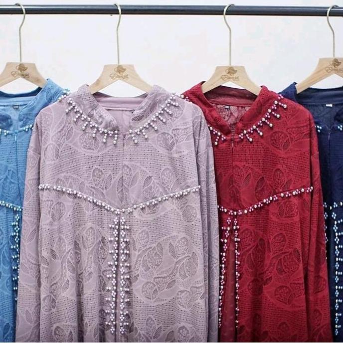 Diskon Jumbo Gamis Brukat Aleena Pesta Mewah Mutiara Ld 130 140 150 Cm