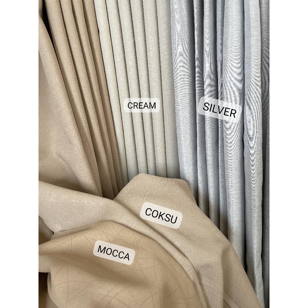 Gorden Blackout Blazer Polos Peach Silver Cream Jendela Pintu Minimalis Tirai