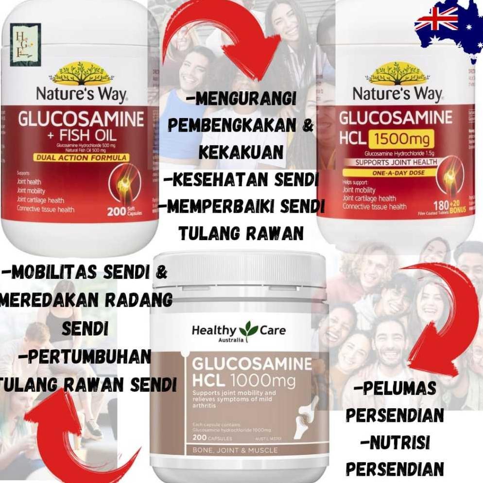 Nature's Way Glucosamine + Fish Oil 200 Caps & HCl